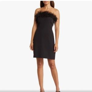 Sam Edelman black feathered mini dress